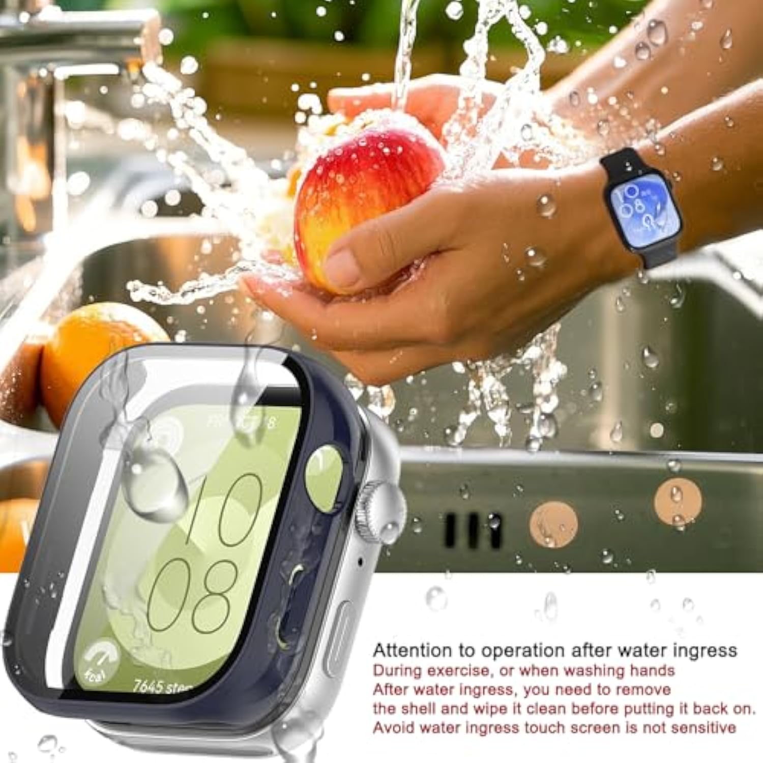 Smartwatch Case Compatible For Huawei Watch Fit 3 Screen Protector, Pc Hard Ultra Bright Tempered Glass One Piece Full Screen Protective Cases (Pack Of 3)