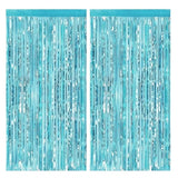 2 Pack Light Blue Tinsel Backdrop - 3.28 Ft X 6.56 Ft Fringe Backdrop, Glitter Foil Fringe Curtains For Party Decorations, Birthday, Bachelorette, Graduation, Wedding (Light Blue, 2 Pack)