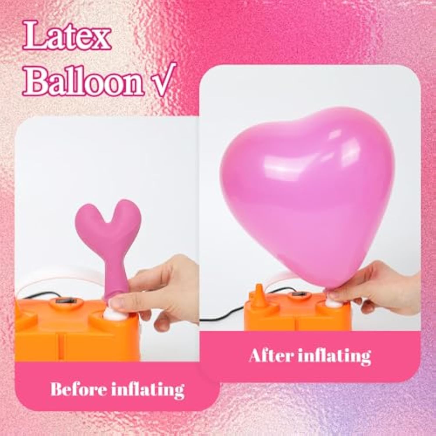 60Pcs Pink Balloons 12Inch, Metallic Hot Pink Confetti Balloon For Valentines Day Wedding Bridal Shower Birthday Party Decorations