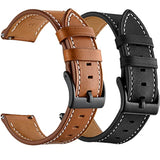 Galaxy Watch 5 Pro Bands 45Mm, Galaxy Watch 7/6/4 Classic Band 46Mm 43Mm 42Mm, Samsung Galaxy Watch 6/5/4/Acitve 2 Bands 44Mm 40Mm, 20Mm Leather Wristband Replacement Strap Men, Black+Brown