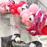 Cowgirl Boot Balloons 2 Pcs - 30 Inch Pink Boot Foil Balloon For Last Rodeo Bachelorette Party Decorations, Cowgirl Balloons For Western Themed Birthday Party Decorations Supplies