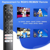 Replacement TCL Google TV Remote RC813 for QM Series 4K UHD Smart TVs