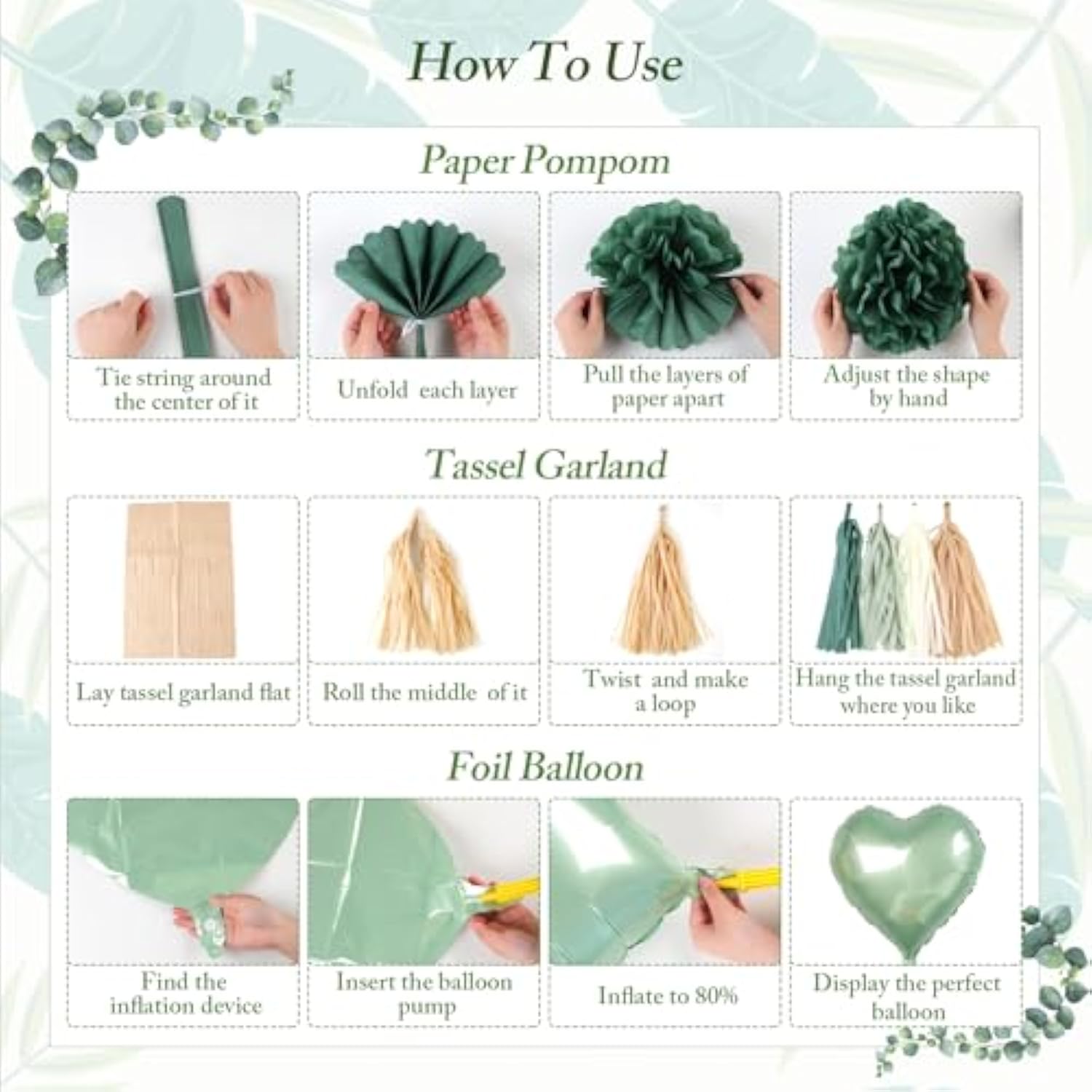 Sage Green Birthday Set with Gold Balloons, Banner & Neutral Safari Decor