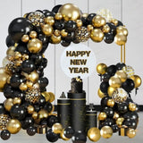 Black Gold Balloon Garland Arch Kit Latex Balloons 2026 New Year Party Decor