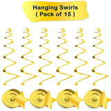 30-Pack Gold Star Hanging Swirls Party Decorations New Years Eve 2026