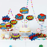 30 Pieces Hero Themed Party Decorations, Fun Hero Sign Cutouts Signs Paper Cardboard Cutouts