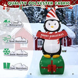 6Ft Christmas Penguin Inflatables Decoration With Led Lights, Blow Up Outdoor Decoration For Christmas Party, Holiday Xm