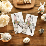 100 Easter Disposable Paper Decorative Guest Napkins, Spring Easter Bunny Flowers Hand Towel for Party Lunch Dinner Kitchen Bathroom