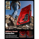 i-Blason Armorbox for Samsung Galaxy Z Fold 7 Case with Stand [Tempered Glass Screen Protector] [Hinge Protection] Full-Body Heavy Duty Rugged Shockproof Protective Case for Z Fold 7 (Red)