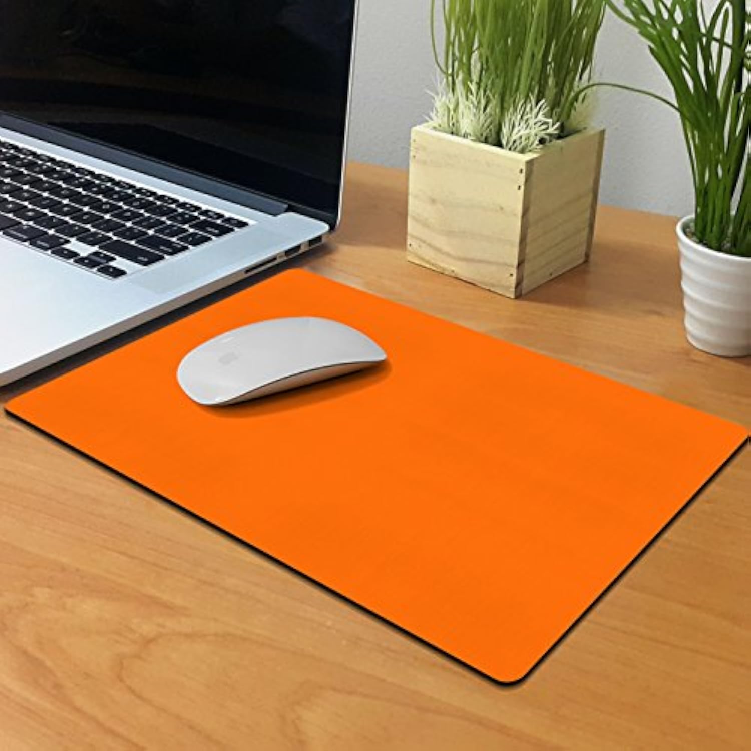 Extra Large (X-Large) Size Non-Slip Rectangle Mousepad, Solid Orange Mouse Pad For Home, Office And Gaming Desk