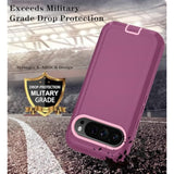 Phone Case For Google Pixel 10/10 Pro Case With Hd Screen Protector, Heavy Duty Shockproof & Dropproof 3-Layer Cover Phone Case For Pixel 10/10 Pro Case, Wineredpink