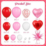 Pink Balloon Garland Arch Kit,Red Pink White Balloon Garland With 18Inch Heart Balloons And 22Inch Star Balloons For Mother'S Day Valentines Birthday Wedding Anniversary Party Decorations