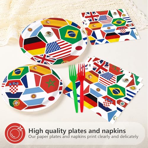 96 Pcs International World Flags Party Decorations, Serves 24