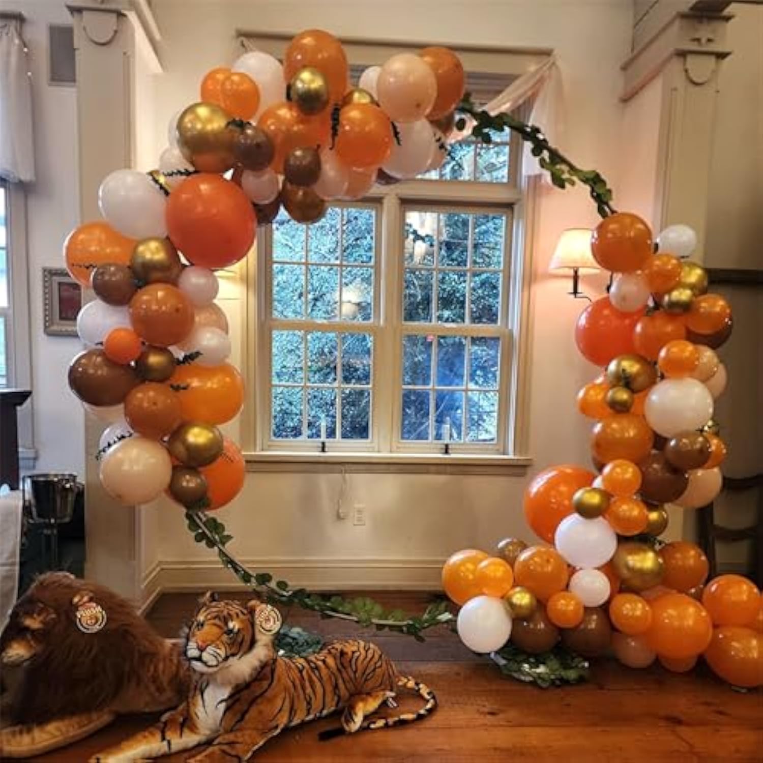 Burnt Orange Balloon Set: Fall Party Decor - Gold, Brown & Ivory, 60pcs