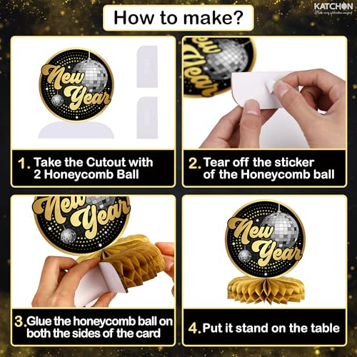 Disco New Years Centerpieces for Tables, Pack of 9