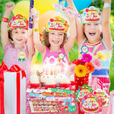 144 Pcs Birthday Crowns For Kids Classroom Include 36 Colorful Birthday Paper Hats With Elastic Band 36 Badge Stickers 36 Slap Bracelets And 36 Pencils For Classroom School Party Supplies