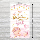 Welcome Baby Girl Door Banner for Shower, Gender Reveal & Birthday Photo Decor