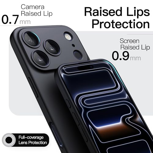 Slim Case For Iphone 17 Pro 6.3-Inch, Ultra-Thin Lightweight Minimalist Phone Cover With Camera Lens Protection, Matte Anti-Fingerprint Finish (Black)