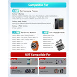 Wireless Charger For Samsung: 3 In 1 Wireless Charging Station For Samsung Galaxy Watch 7 6 5 4 3 Pro Classic Galaxy Buds - Charger Dock Stand For S25 S24 Ultra S23 S22 S21 Note Z Fold Android