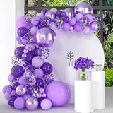 Purple Balloon Garland Kit – 129pcs Mixed Sizes for Birthday, Wedding & Party Decor