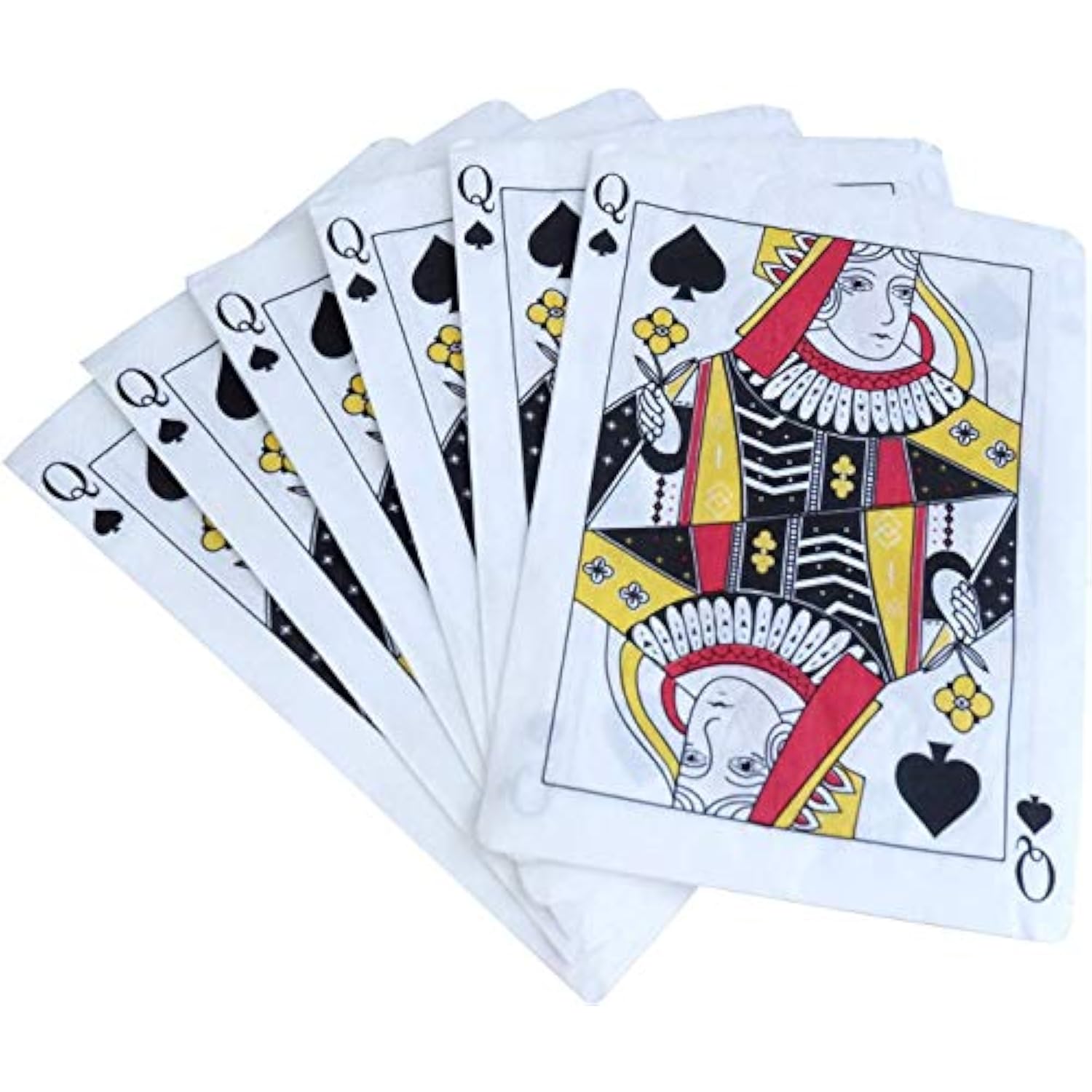 Casino Party Paper Napkins - 50 Pack Queen Of Spades Playing Card Shaped Disposable Paper Party Napkins 5"X7" For Casino Night Poker Game Party Supplies Tableware Decoration