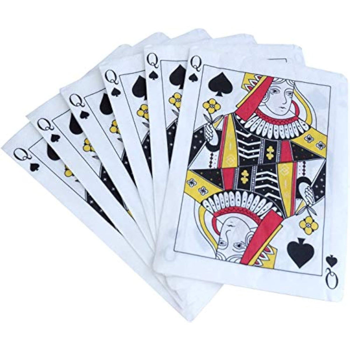 Casino Party Paper Napkins - 50 Pack Queen Of Spades Playing Card Shaped Disposable Paper Party Napkins 5"X7" For Casino Night Poker Game Party Supplies Tableware Decoration