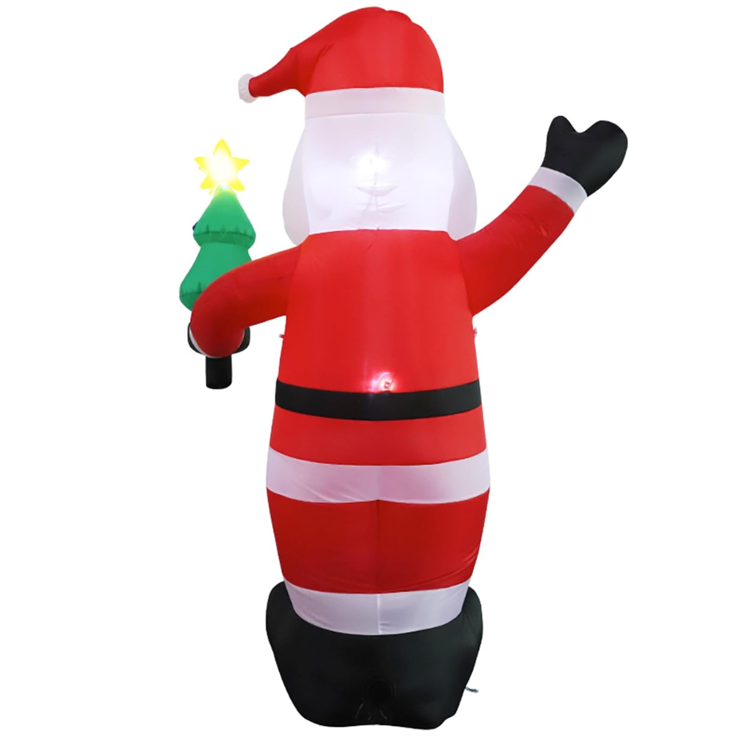6 Ft Christmas Inflatable Santa Claus Outdoor Decorations, Funny Cute Xmas Blow Up Yard Decoration Build-In Led Lights F