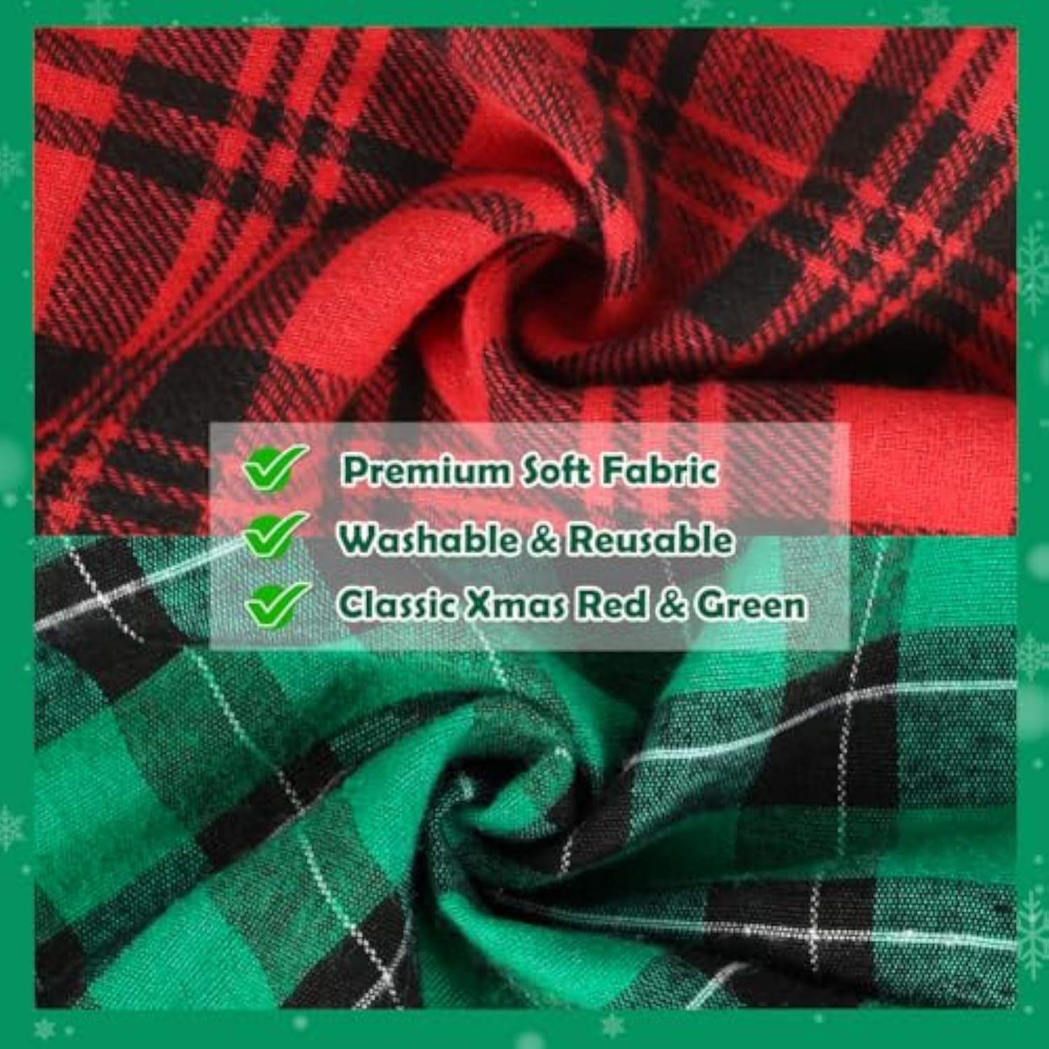 Fabric Christmas Gift Bags Assorted (Large 20In, Medium 16In, Small 12In), 9Pcs Cotton Gift Wrapping Sacks Cloth Pouches For Xmas Presents