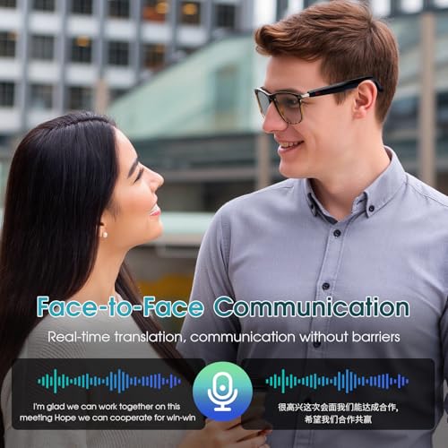 Al Smart Glasses for Men Women - Bluetooth Translation Glasses with 164 Languages, Color-Change Lens, Music & Call, Waterproof, Free App, Audio
