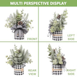 Small Buffalo Check Plaid Christmas Tree, Artificial Mini Tabletop Christmas Tree Decorations, For Winter Home Hliday Party Xmas Decor - Black/White.