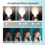 Selfie Ring Light, Clip On Ring Light Touch Control, Rechargeable 800Mah 60 Led Circle Light With 3 Light Modes For Iphone/Android Smart Phone Laptop Photography, Camera Video Recording, Vlog, Tiktok