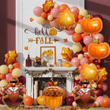 Thanksgiving Foil Balloon Set: Turkey, Pumpkin, Maple Leaf - 9 Piece