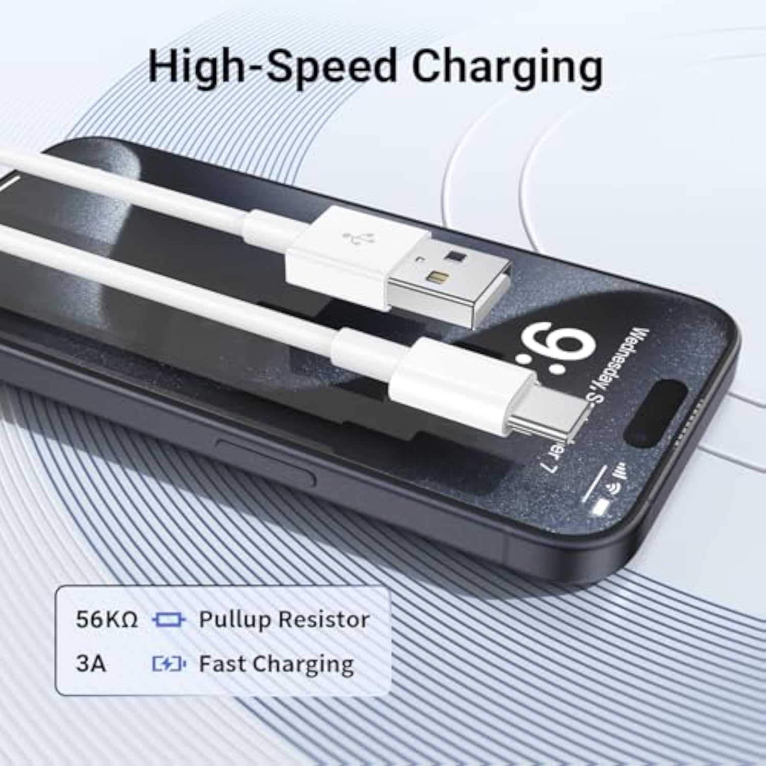 Car Carplay Cable For Apple Iphone 16 15 Pro Plus Max Plus, [3-Pack,3.3Ft+3.3Ft+6Ft] Usb A To Usb C For Carplay Usb C Cord, Usb C Cable For Ipad Pro/Air/Mini,Samsung Galaxy Car Charger Cable Cord