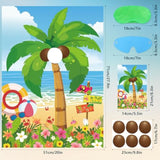 Hawaiian Luau Party Games For Kids Birthday Pin The Coconut On The Palm Tree For Summer Tropical Tiki Luau Party Supplies Decorations, Large Hawaiian Pin The Games Poster With 30 Coconut Stickers