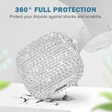 Luxury Sparkly Bling Rhinestone Case with Keychain for Women Girls Airpods 4 Generation Case, Anti-Lost Glitter Crystal Hard PC Shockproof Full Protective Cover