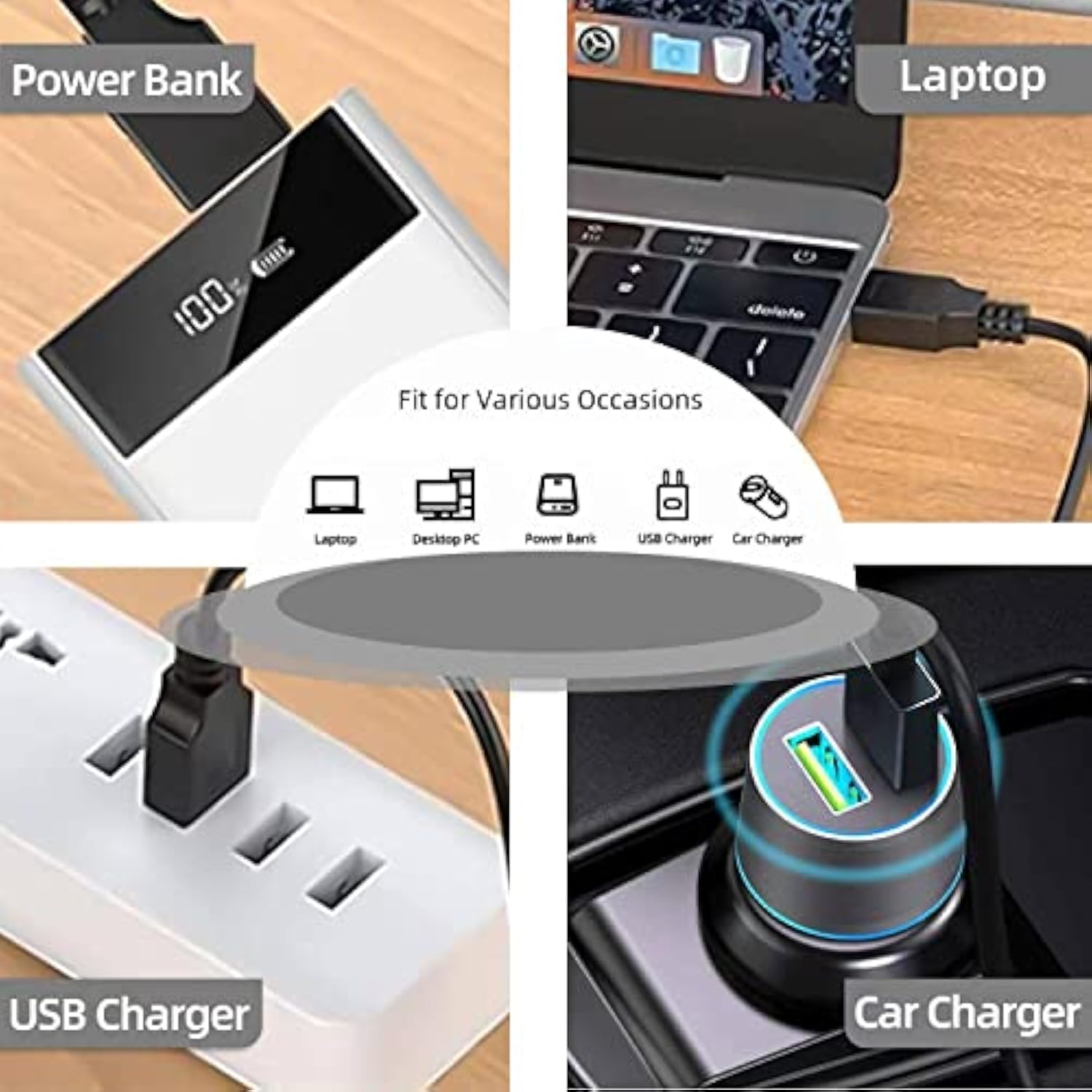 2-Pack Fitbit Versa and Sense Charger Cable 3.3Ft Magnetic Replacement