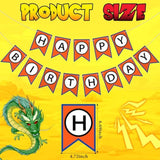 Anime Theme Dragon Happy Birthday Bunting Banner Pre-String With Black Letters Birthday Decoration Banner For Anime Party Supplies