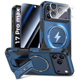 3 in 1 Protective Case for iPhone 17 Pro Max with Blue Privacy Screen Protector