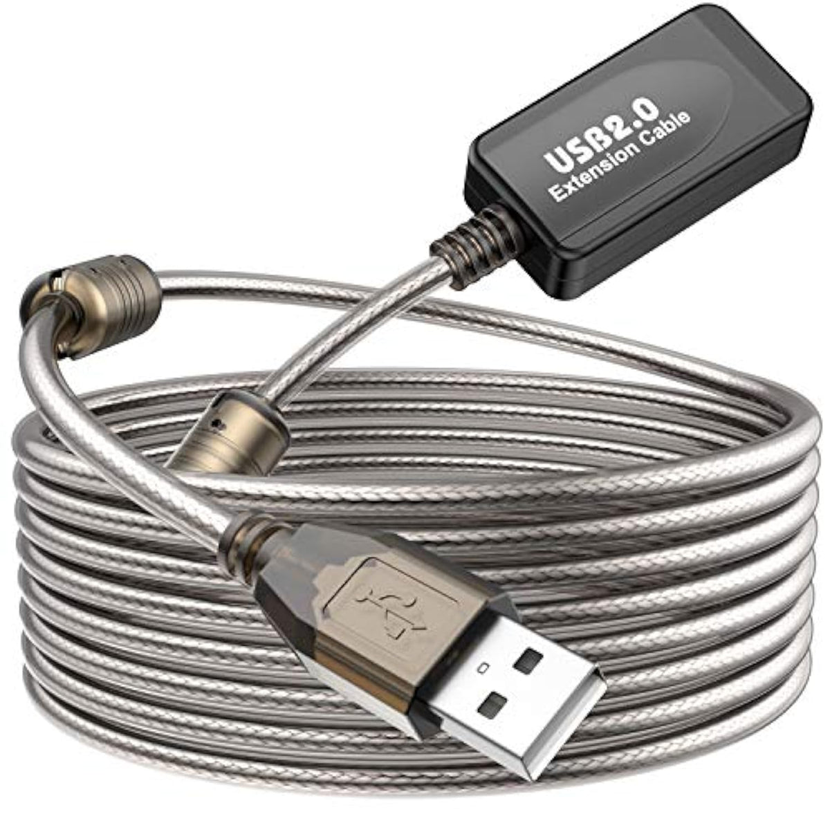 Usb 2.0 Extension Cable, Type A-Male To A-Female Active Repeater Extender Cord Compatible With Game Consoles, Printer, Camera (100Ft)