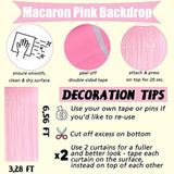 4 Pack Fringe Curtain Backdrop, 3.2Ft X 6.6Ft Pink Metallic Tinsel Foil Fringe Streamers Background For Photo Booth Birthday Wedding Baby Shower Carnival Easter Mother’S Day Party Decorations