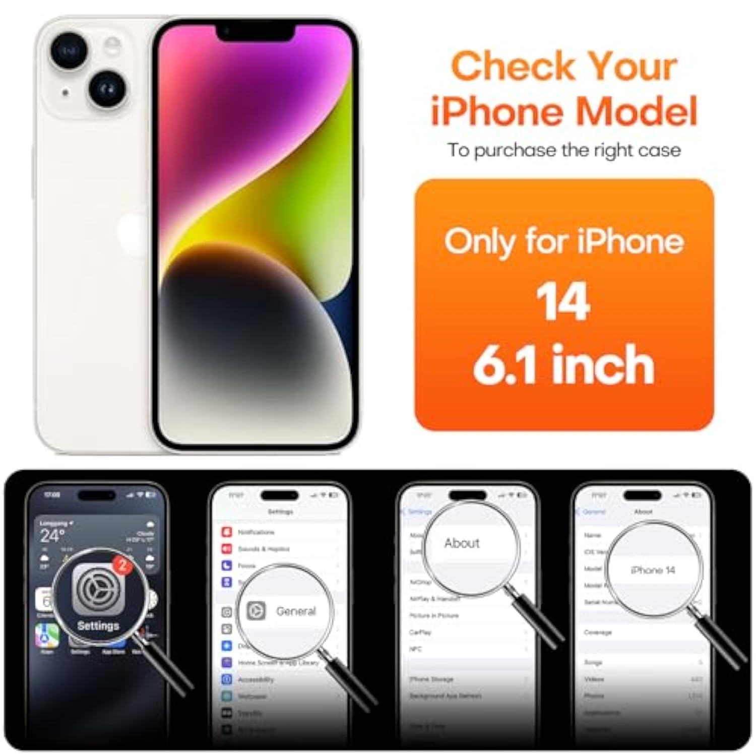 CellEver Heavy-Duty Silicone Case for iPhone 14 [Camera Protection] [Anti-Oil Coating] Military Drop Protection, Soft Scratch-Free Interior, Navy Blue