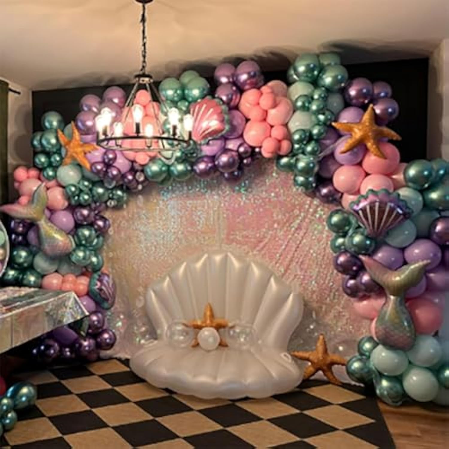Mermaid Balloon Garland Kit164Pcs Mermaid Tail Balloons Arch Party Decorations With Metallic Purple Pink And Blue Balloons For Girls Little Mermaid Ariel Birthday Under The Sea Party Decor Baby