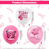Breast Cancer Awareness Balloons, 24 Pack Pink Ribbon Latex Balloons 12 Inch Breast Cancer Party Decorations Pink Balloons for Fundraiser Events Celebration Awareness Month