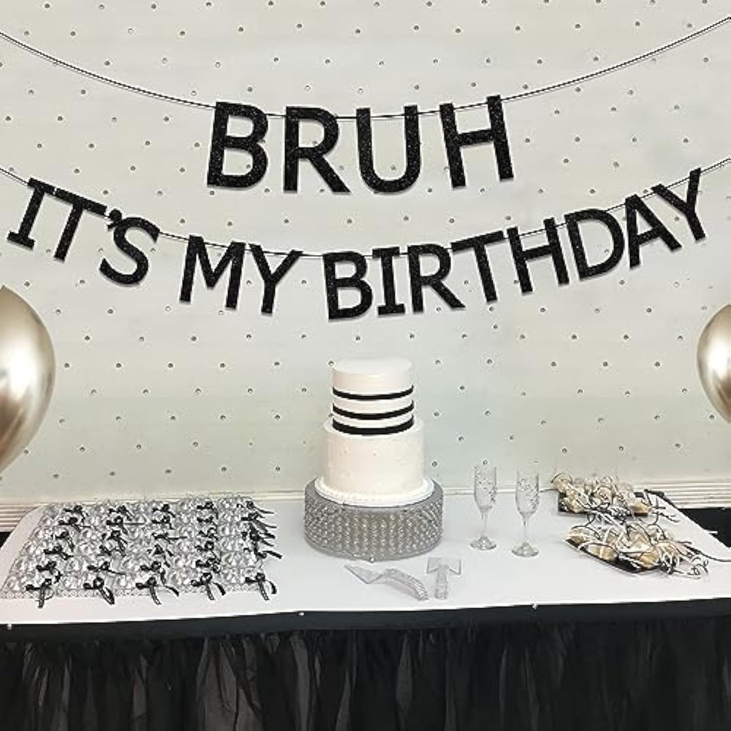 Bruh It’S My Birthday Decorations, Black Bruh It’S My Birthday Banner, Preteen And Teen Boy Bday Party Supplies