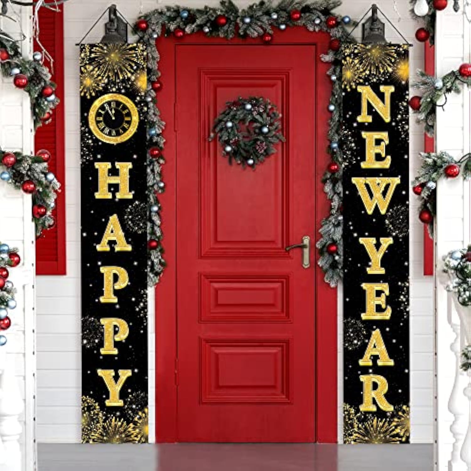 Extra Large Happy New Year Banner 72x12 Inch 2026 Party Decorations