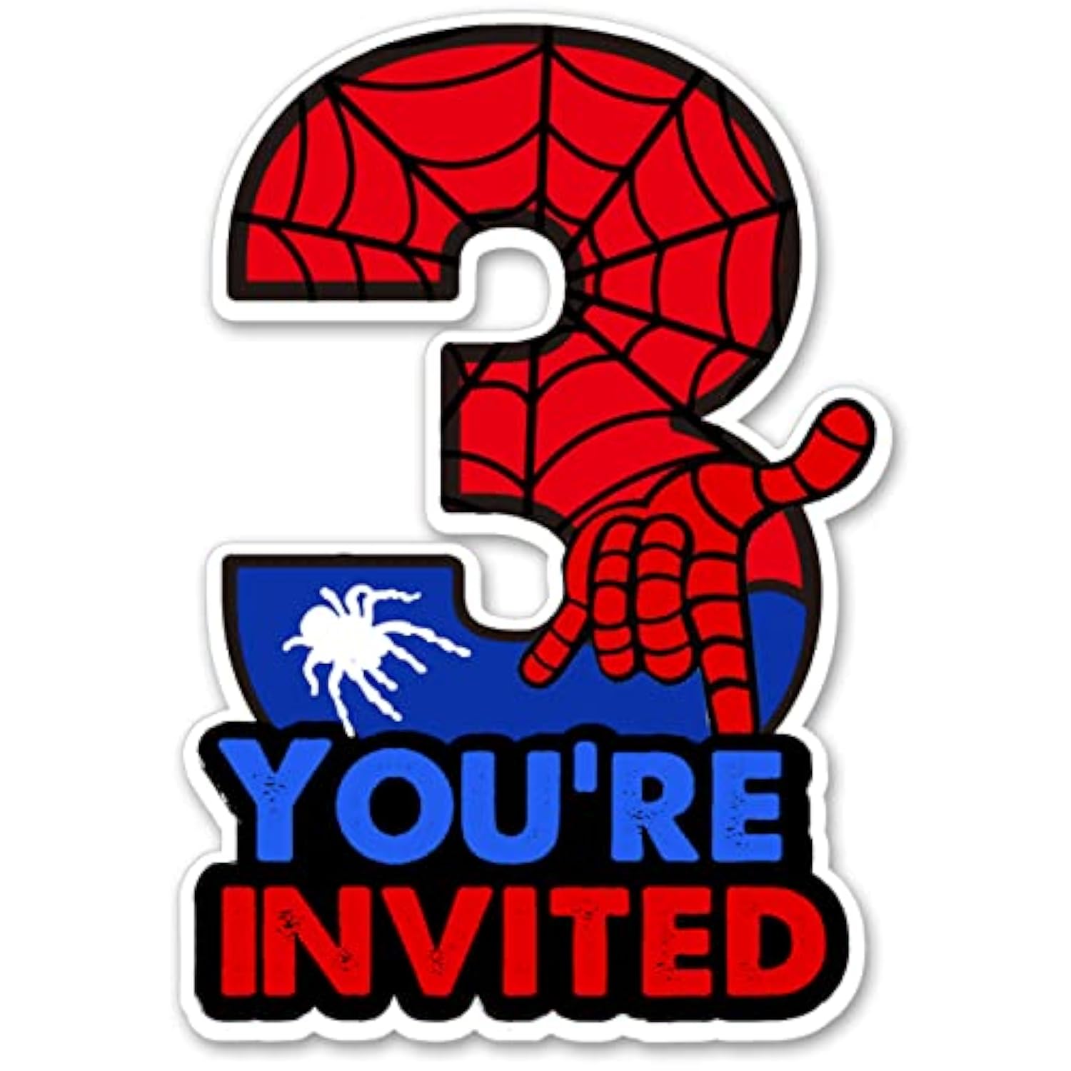 Cute Superhero 3Rd Birthday Party Invitations Glitter Super Hero 3 Year Old Boy Birthday Shaped Invites Fill-In Invitations With Envelopes, Set Of 20