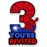 Cute Superhero 3Rd Birthday Party Invitations Glitter Super Hero 3 Year Old Boy Birthday Shaped Invites Fill-In Invitations With Envelopes, Set Of 20