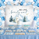Polar Bear Baby Shower Decorations Polar Bear Theme We Can Bearly Wait Backdrop with Blue White Balloon Garland Arch Kit for Boys Girls Winter Wonderland Baby Shower Supplies