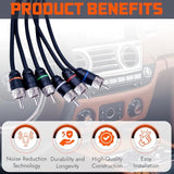 Premium Series 100% Ofc Copper Rca Interconnects Stereo Cable, 6 Channel 17' C