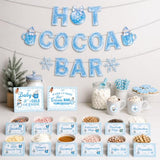 Hot Chocolate Bar Supplies - 43 Pcs Cocoa Christmas Party Decor Kit